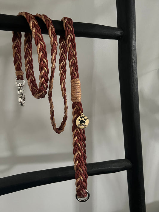 Braid leash sparkling peach