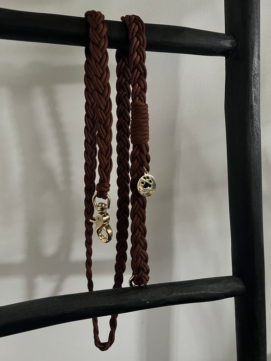 Braid leash Chocolat