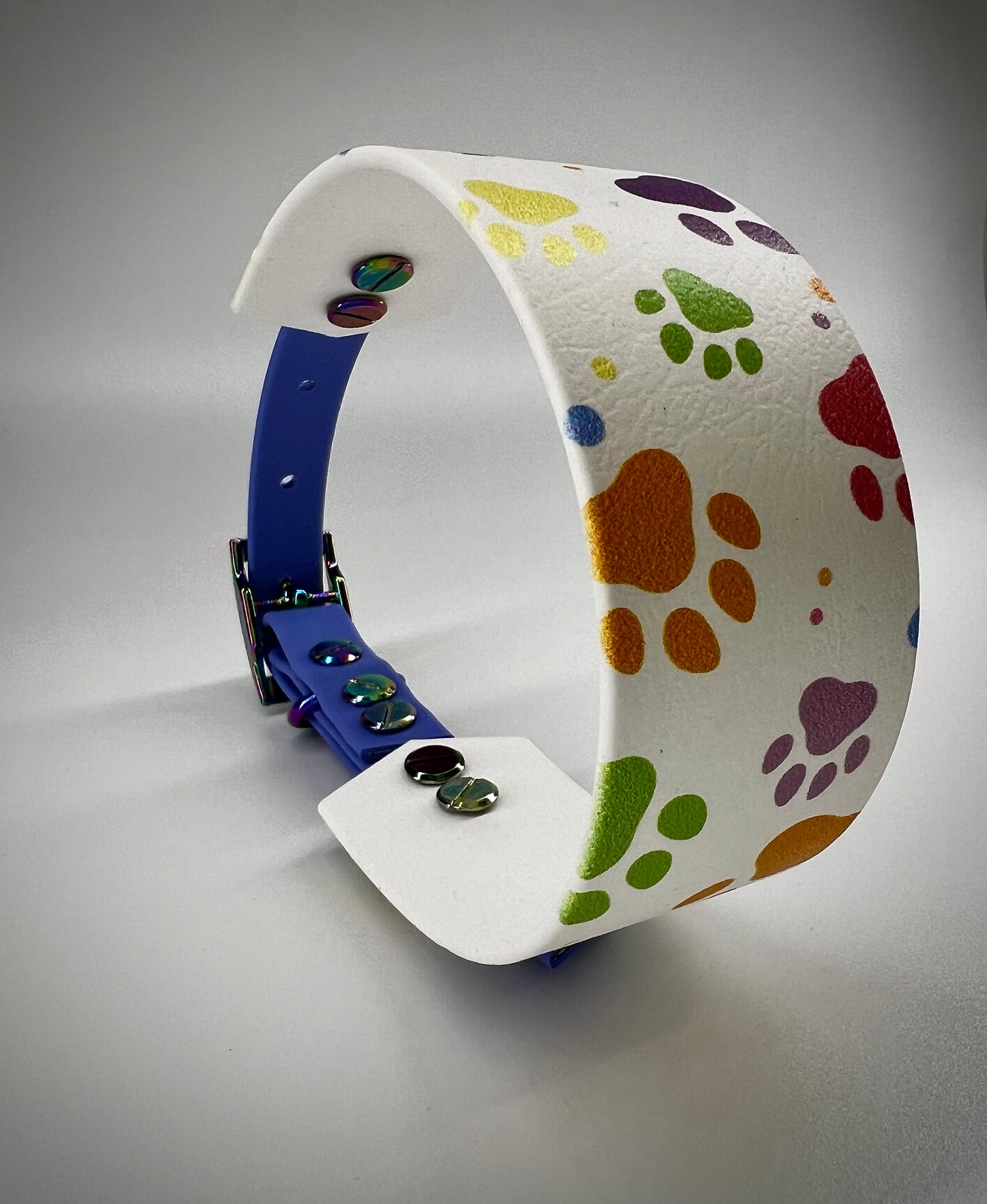 Duo Collar graphic rainbow paws