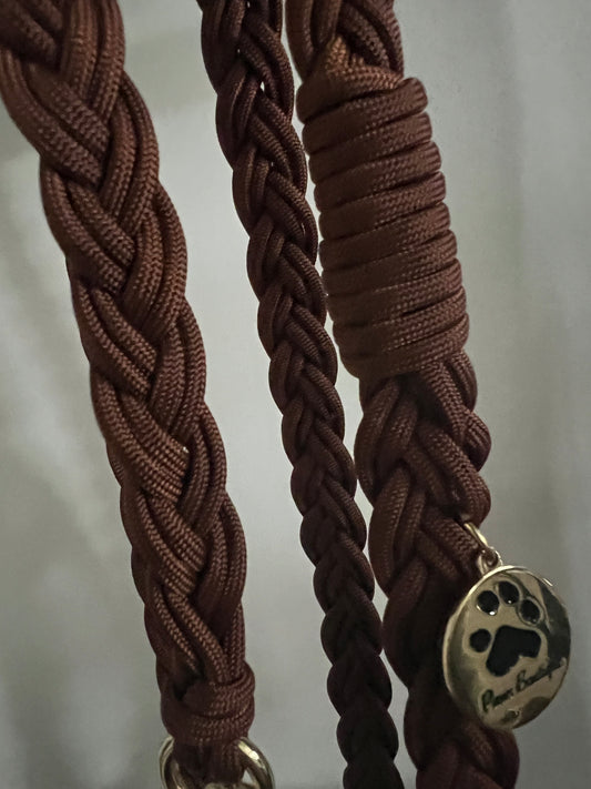 Braid leash Chocolat