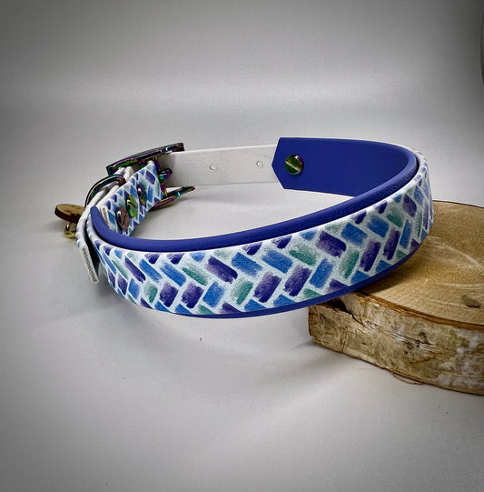 Duo Collar Full Graphic Blue brush