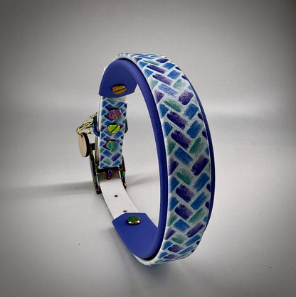 Duo Collar Full Graphic Blue brush