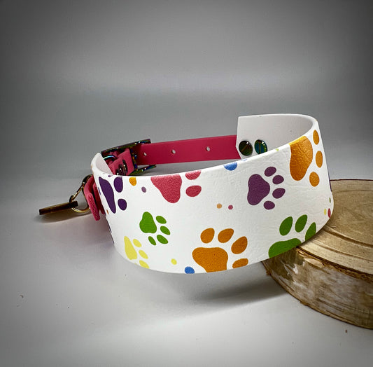Duo Collar graphic rainbow paws