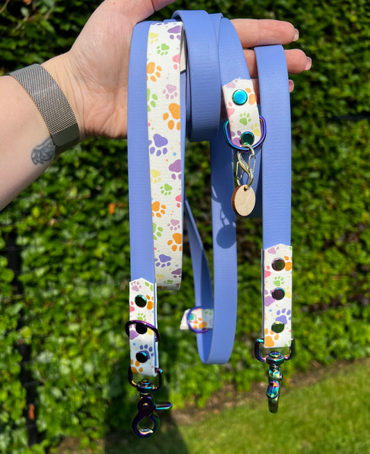 Multi-way Leash rainbow paws (handsfree)