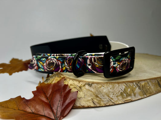 Duo Collar gegraveerde glazen rozen